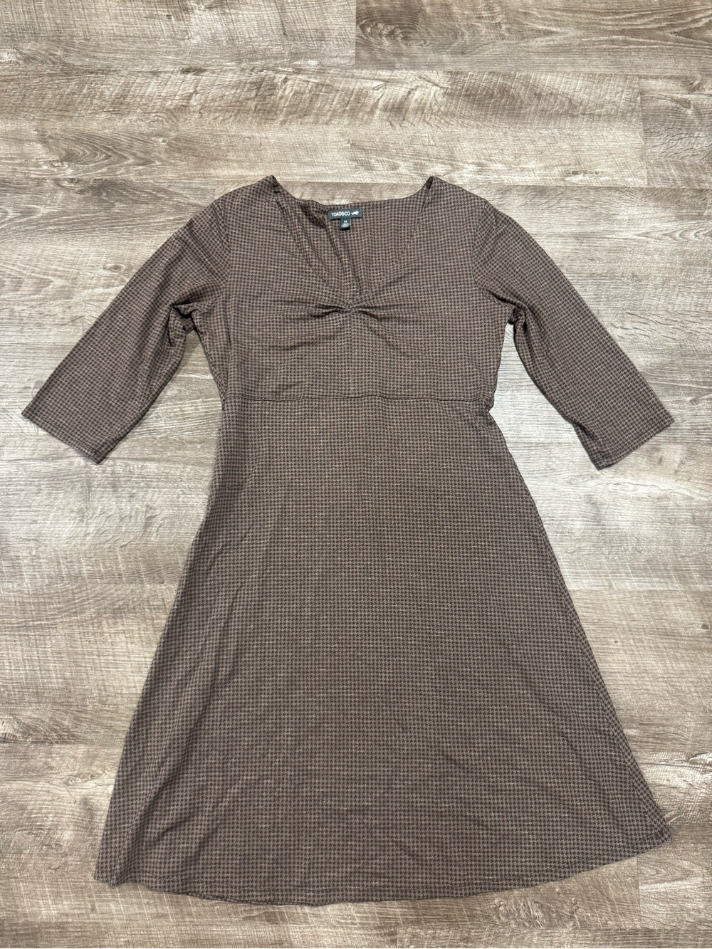 Toad&Co Houndstooth Print Dress Fall Colors Size Medium